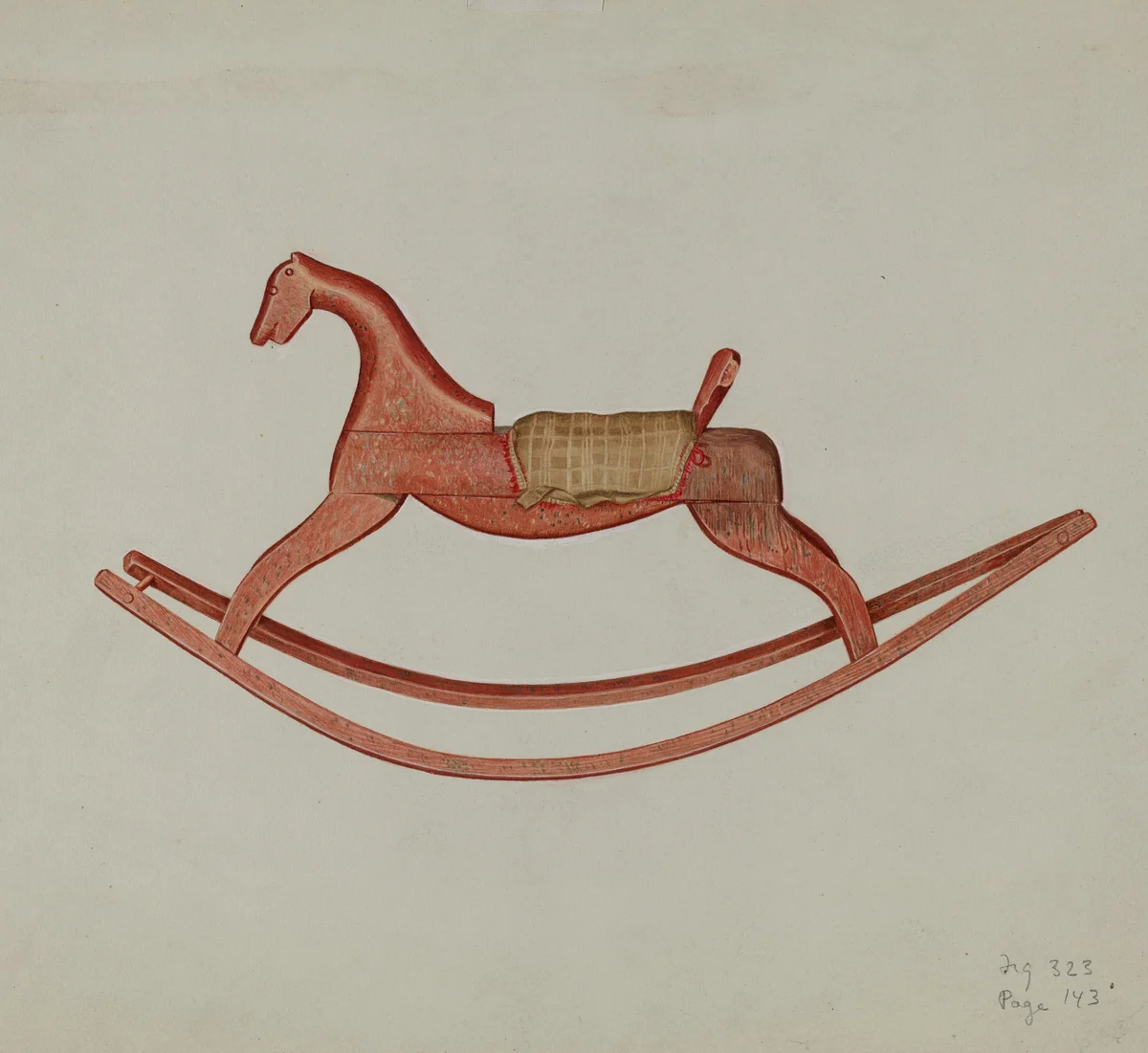 Wooden Rocking Horse by Helen E. Gilman, index of american design, 1937