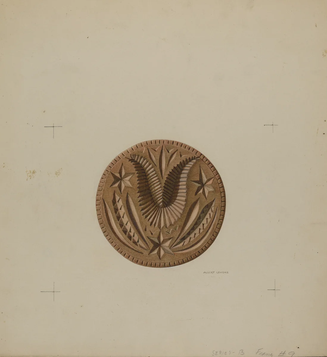 Pa. German Butter Mold by Albert Levone, index of american design, 1938