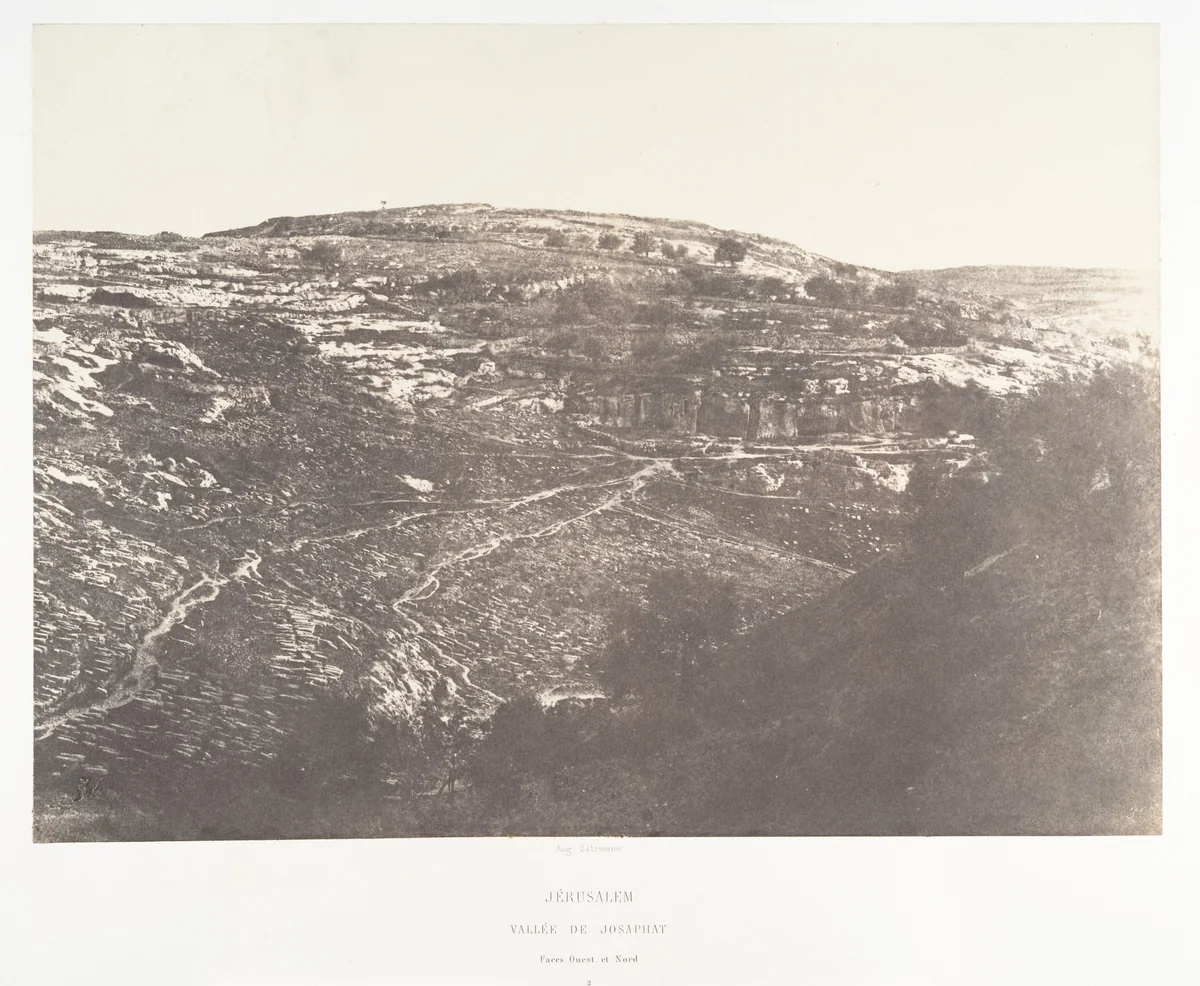 Jérusalem, Vallée de Josaphat, Face Ouest et Nord, 2 by Auguste Salzmann, photograph, 1854-1859