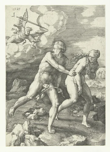 Expulsion from Paradise by Unknown, print, 1529