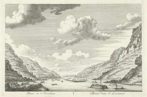 Contouren van Bonn, gezien vanaf de Rijn by Hendrik de Leth, print, 1767