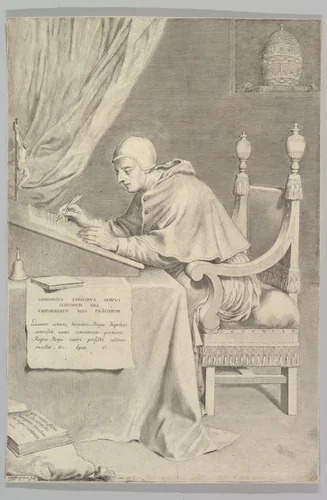 St. Gregory by Claude Mellan, print, 1681
