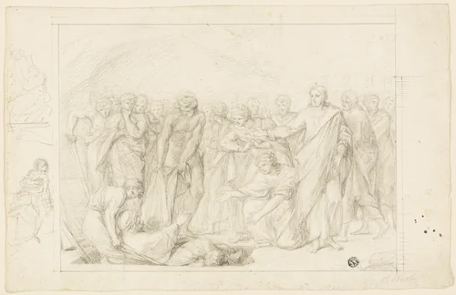 Death of Ananias by Benjamin West, drawing, 1758-1820