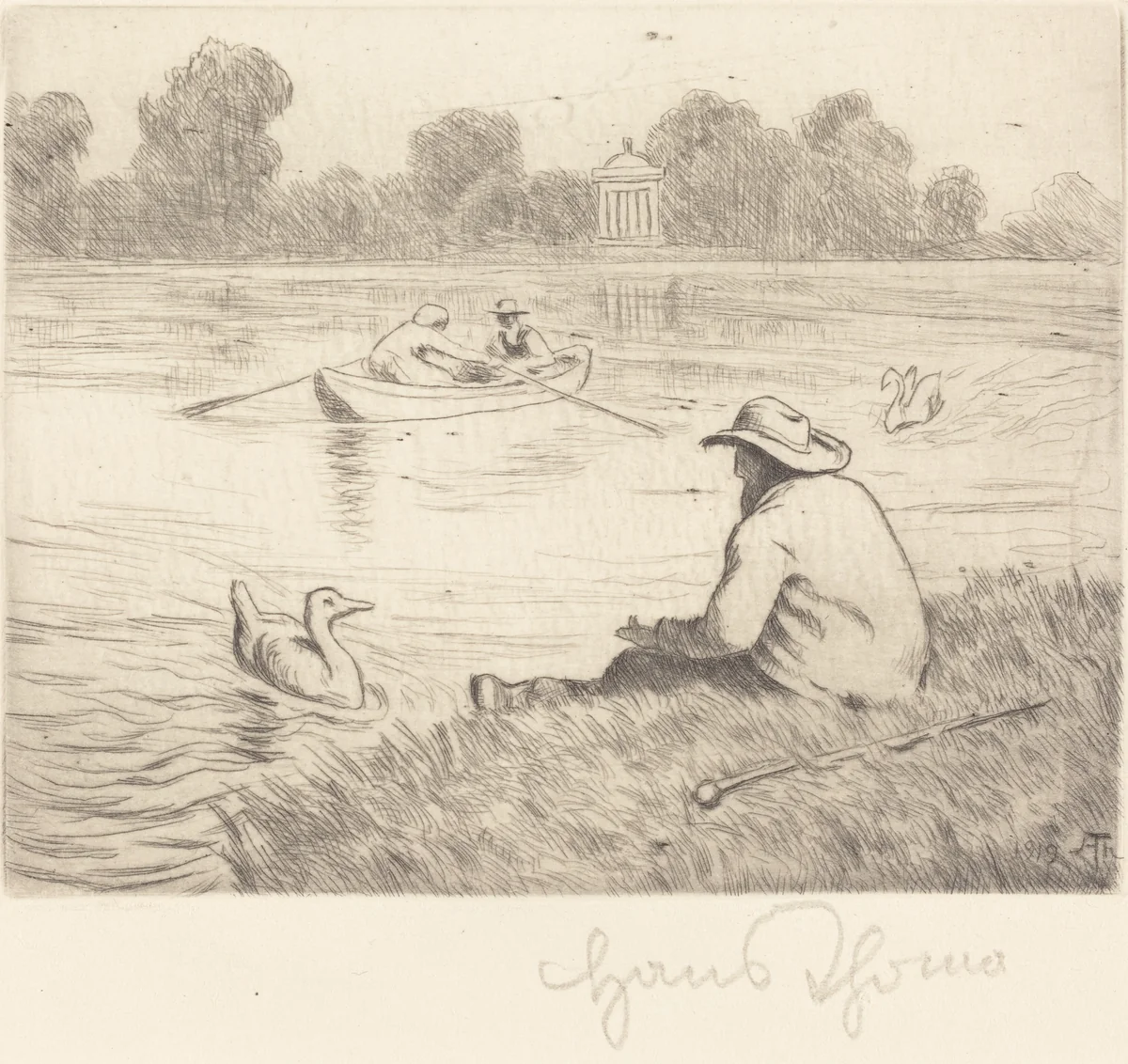 Calm Excursion by Hans Thoma, print, 1919