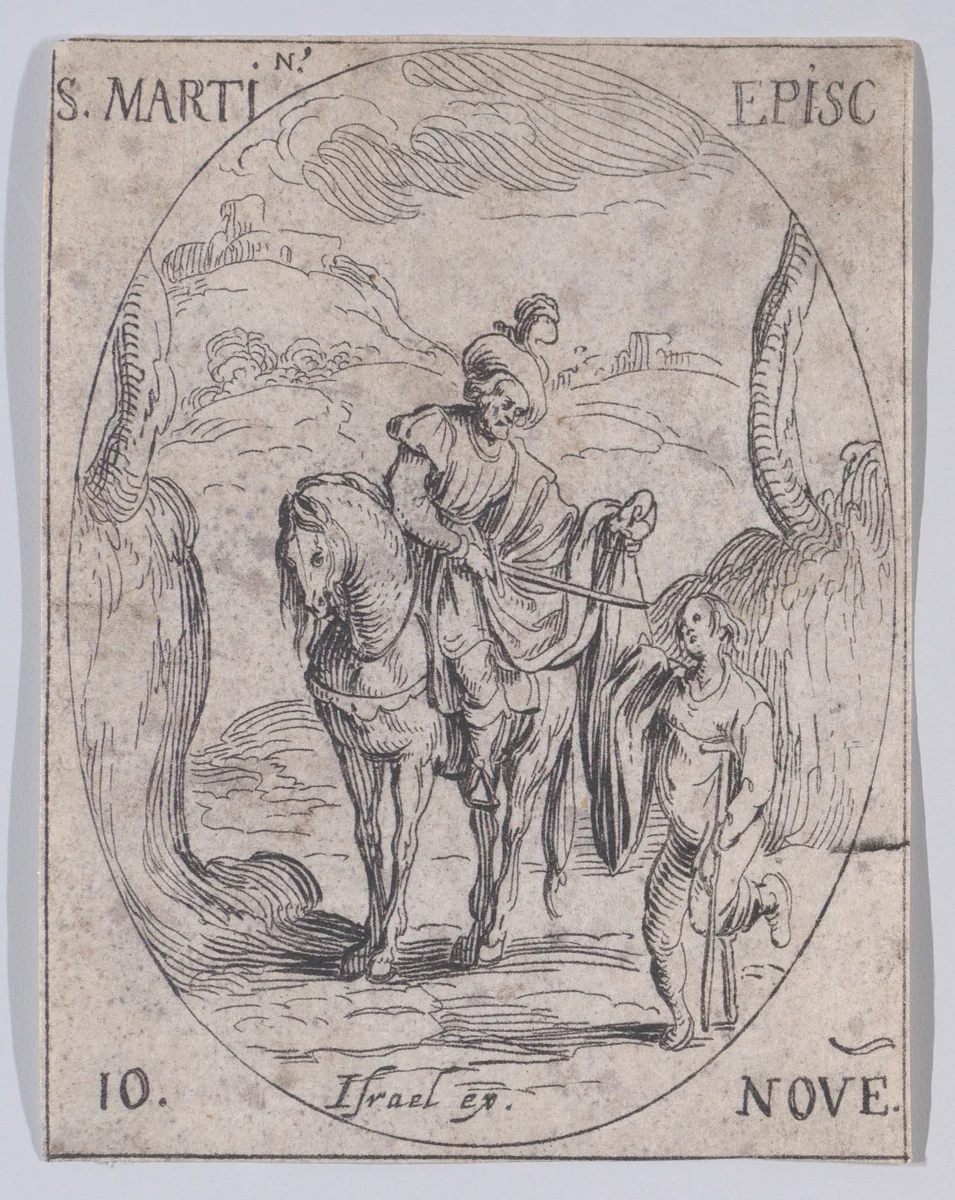 S. Martin, évêque (St. Martin, Bishop), November 10th, from "Les Images De Tous Les Saincts et Saintes de L'Année" (Images of All of the Saints and Religious Events of the Year) by Jacques Callot, print, 1636