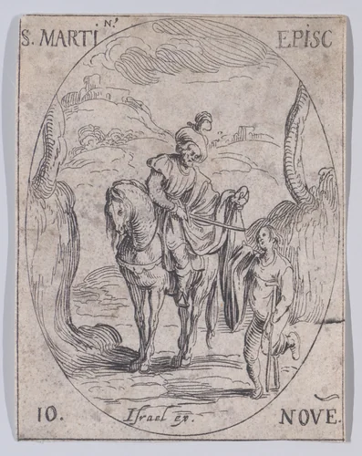 S. Martin, évêque (St. Martin, Bishop), November 10th, from "Les Images De Tous Les Saincts et Saintes de L'Année" (Images of All of the Saints and Religious Events of the Year) by Jacques Callot, print, 1636