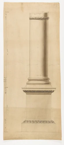 Design for a Column and Pedestal by anonymous, drawing, 1800-1899
