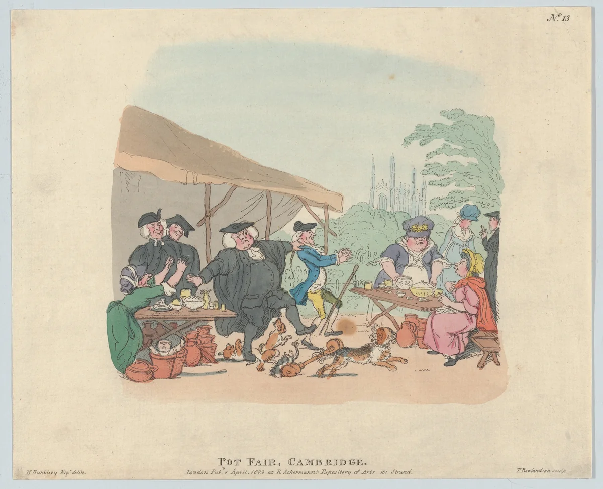 Pot Fair Cambridge by Thomas Rowlandson, print, 1803