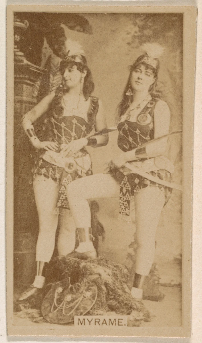 Miss Myrame, from the Actresses series (N245) issued by Kinney Brothers to promote Sweet Caporal Cigarettes by Kinney Brothers Tobacco Company, photograph, 1890