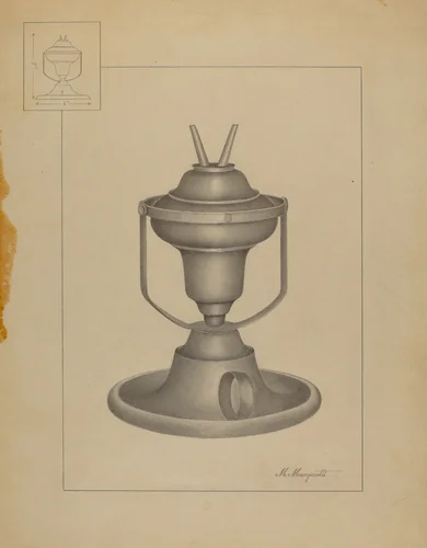 Swinging Lamp by Matthew Mangiacotti, index of american design, 1936