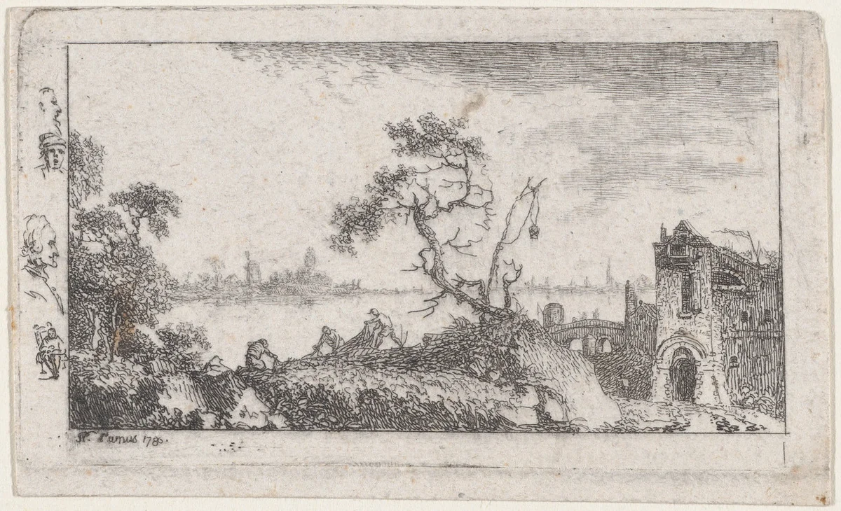 Landscape by Pierre Nicholas Camus, print, 1780