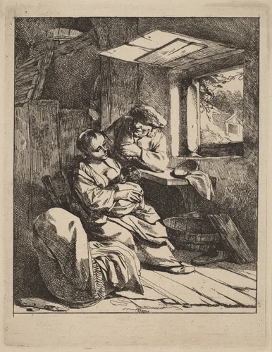 The Young Mother by Cornelis Bega, print, 1631-1664
