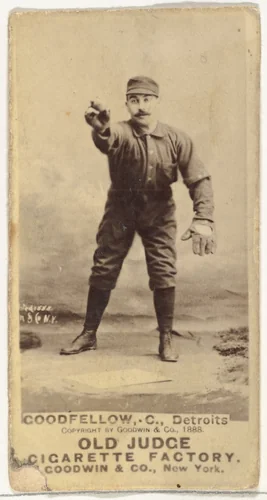 Goodfellow, Catcher, Detroit Wolverines, from the Old Judge series (N172) for Old Judge Cigarettes by Goodwin & Company, photograph, 1888