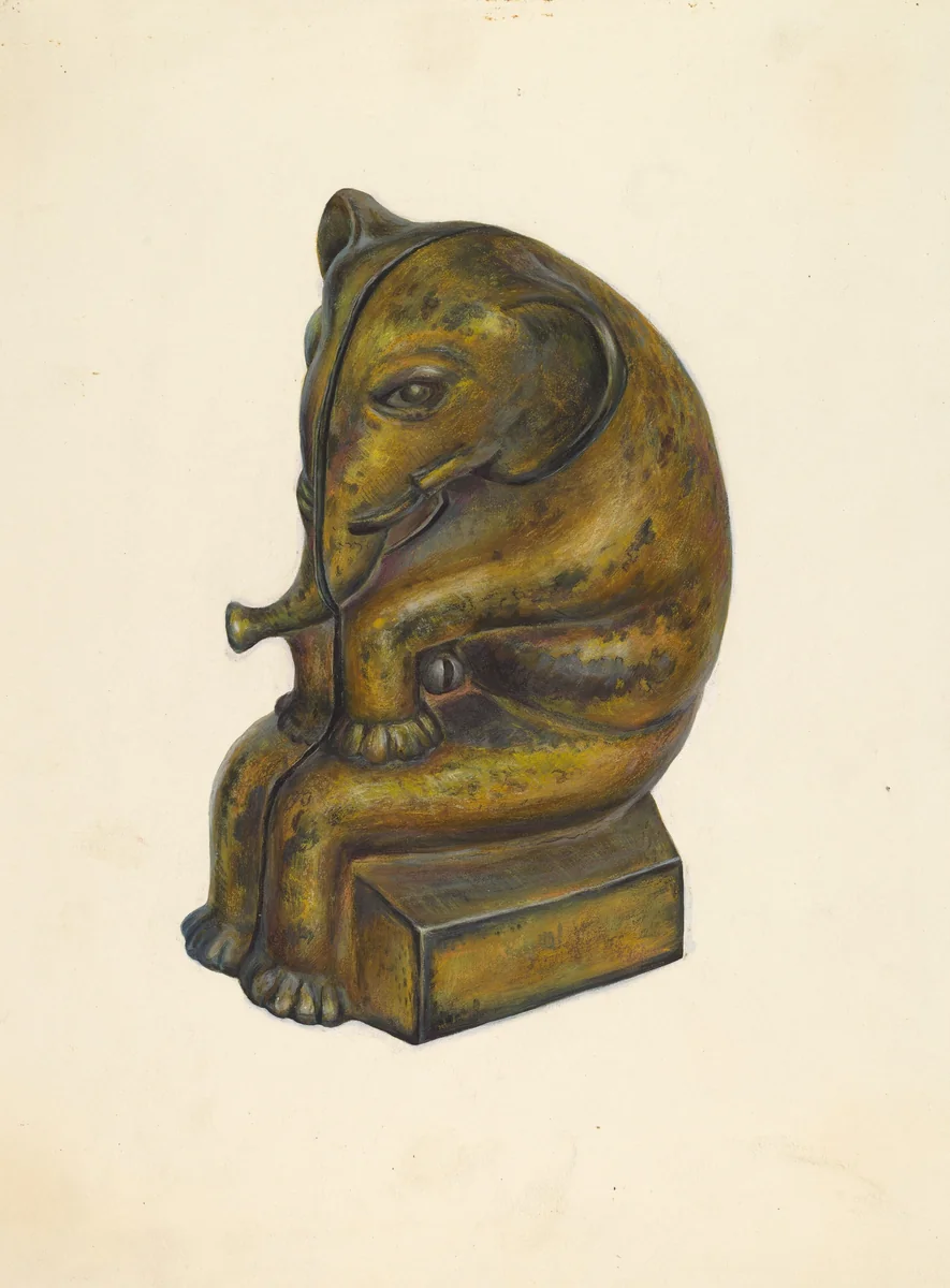 Toy Bank: Elephant by Walter Hochstrasser, index of american design, 1939