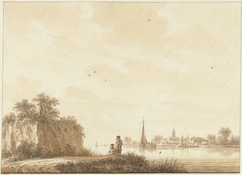 Riviergezicht by Nicolaas Wicart, drawing, 1758-1815