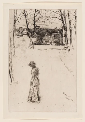 Speke Hall: The Avenue by James McNeill Whistler, print, 1870-1878