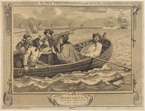 The Idle 'Prentice turn'd away, and sent to Sea by William Hogarth, print, 1747