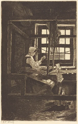 Weaver (La Tisserande) by François Bonvin, portfolio, 1871-1887