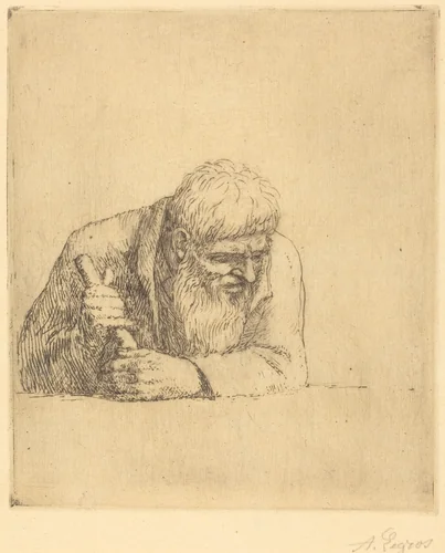 Curious Man (Un curieux) by Alphonse Legros, print, 1837-1911