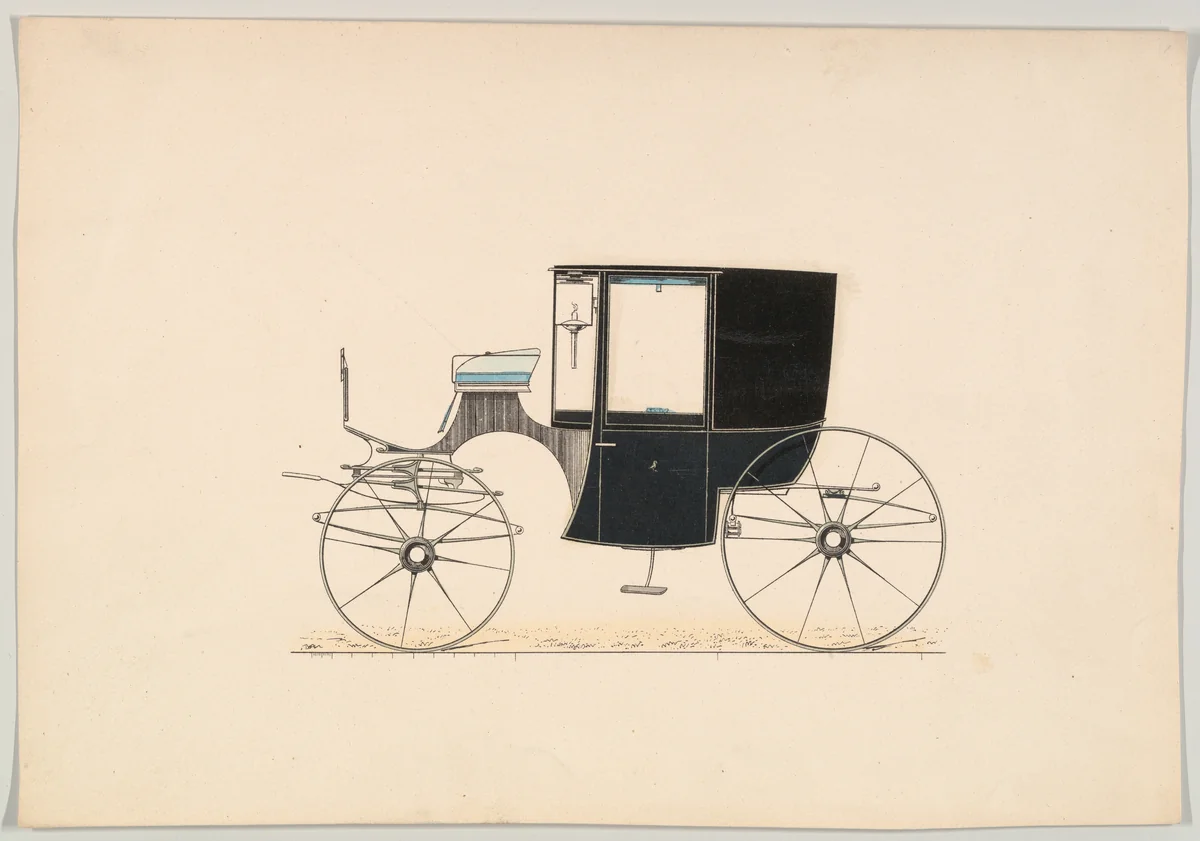 Coupé (unnumbered) by Brewster & Co., drawing, 1850-1870