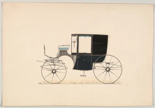 Coupé (unnumbered) by Brewster & Co., drawing, 1850-1870