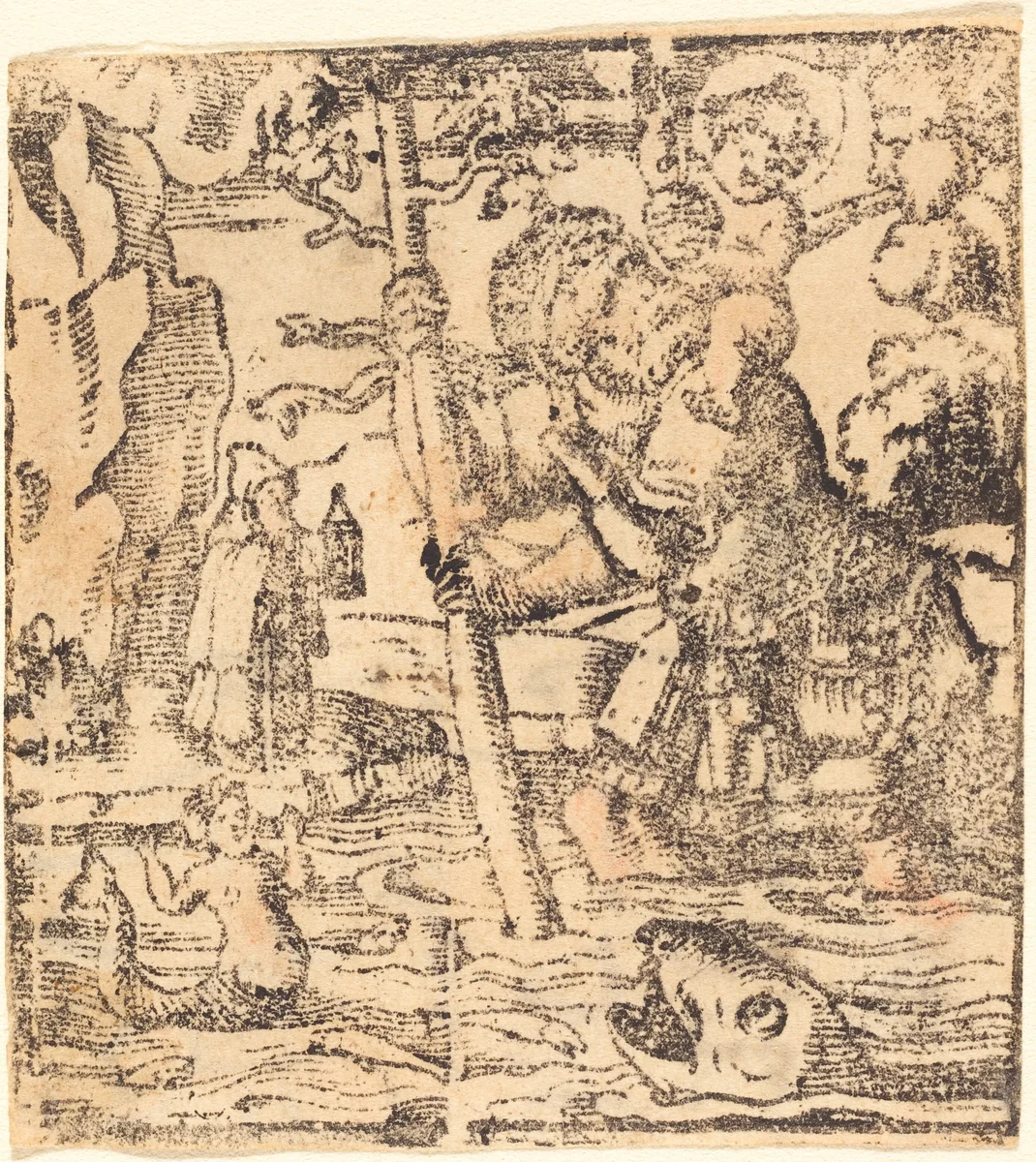 Saint Christopher by German 19th Century; German 16th Century, print, 1500-1599