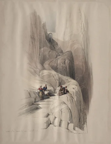 Ascent to the Summit of Sinai by David Roberts, print, 1839