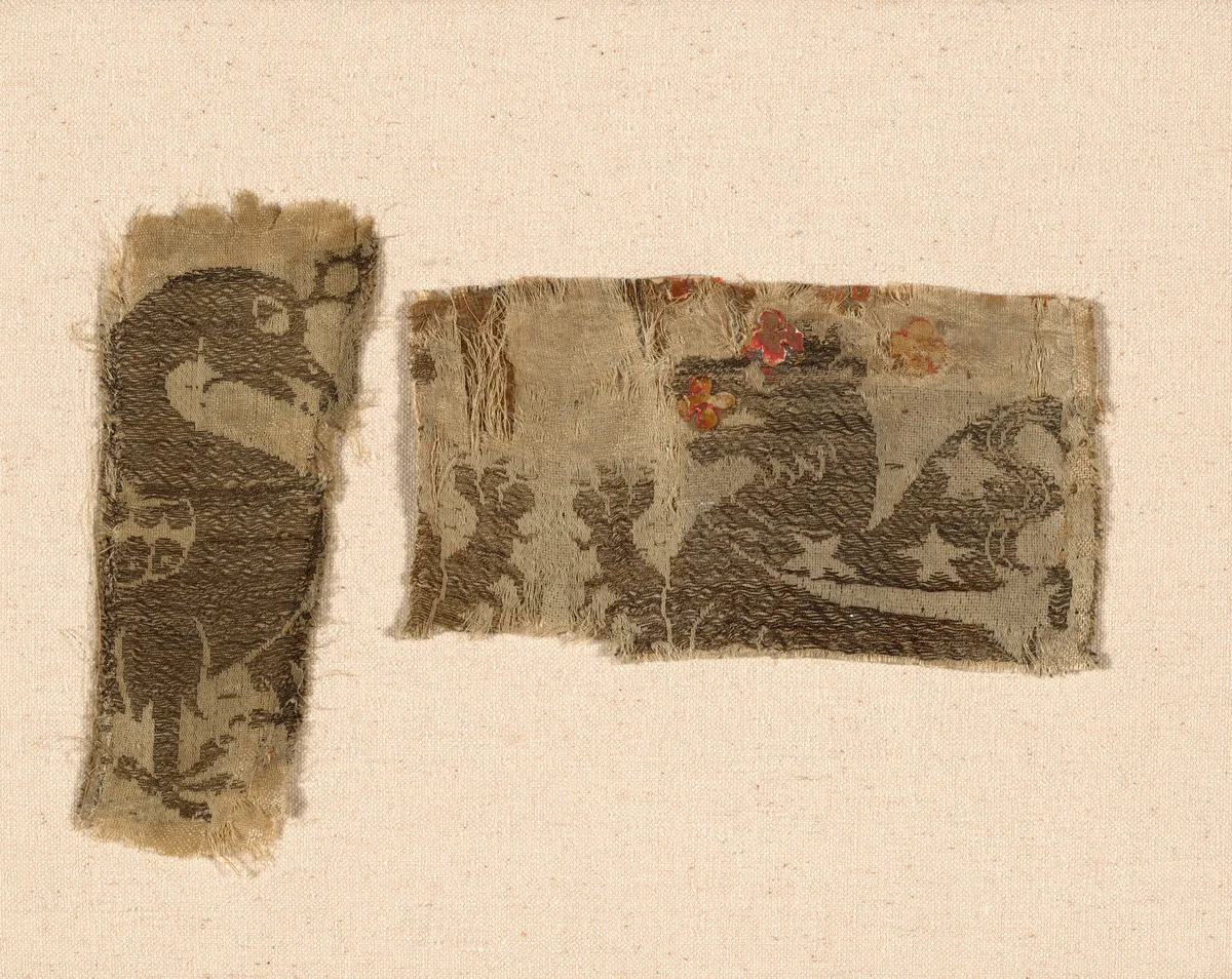 Two Fragments by Italy or Spain, textile, 1350-1400