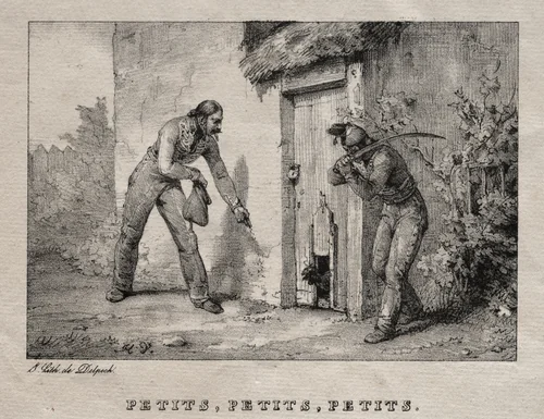 Marauders (Maraudeurs. Petits! Petits! Petits!) by Horace Vernet, print, 1809-1863
