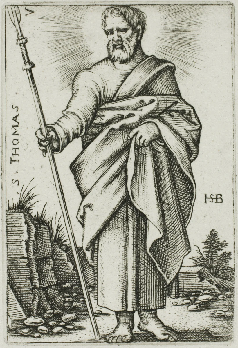 St. Thomas, plate 7 from The Twelve Apostles by Sebald Beham, print, 1545