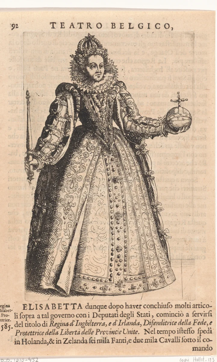 Portret van Elizabeth I Tudor, koningin van Engeland by anonymous, print, 1690
