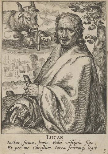 Luke, from The Four Evangelists by Pieter Feddes van Harlingen, print, 1610-1620