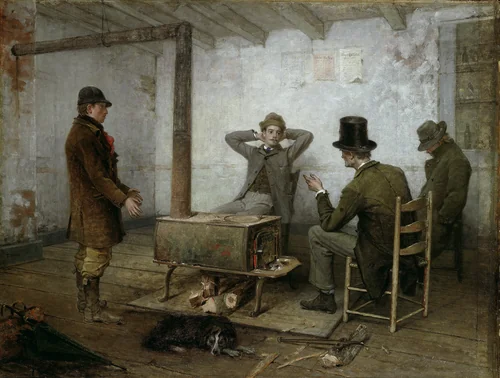 A Friendly Warning by Thomas Hicks, painting, 1881-1890