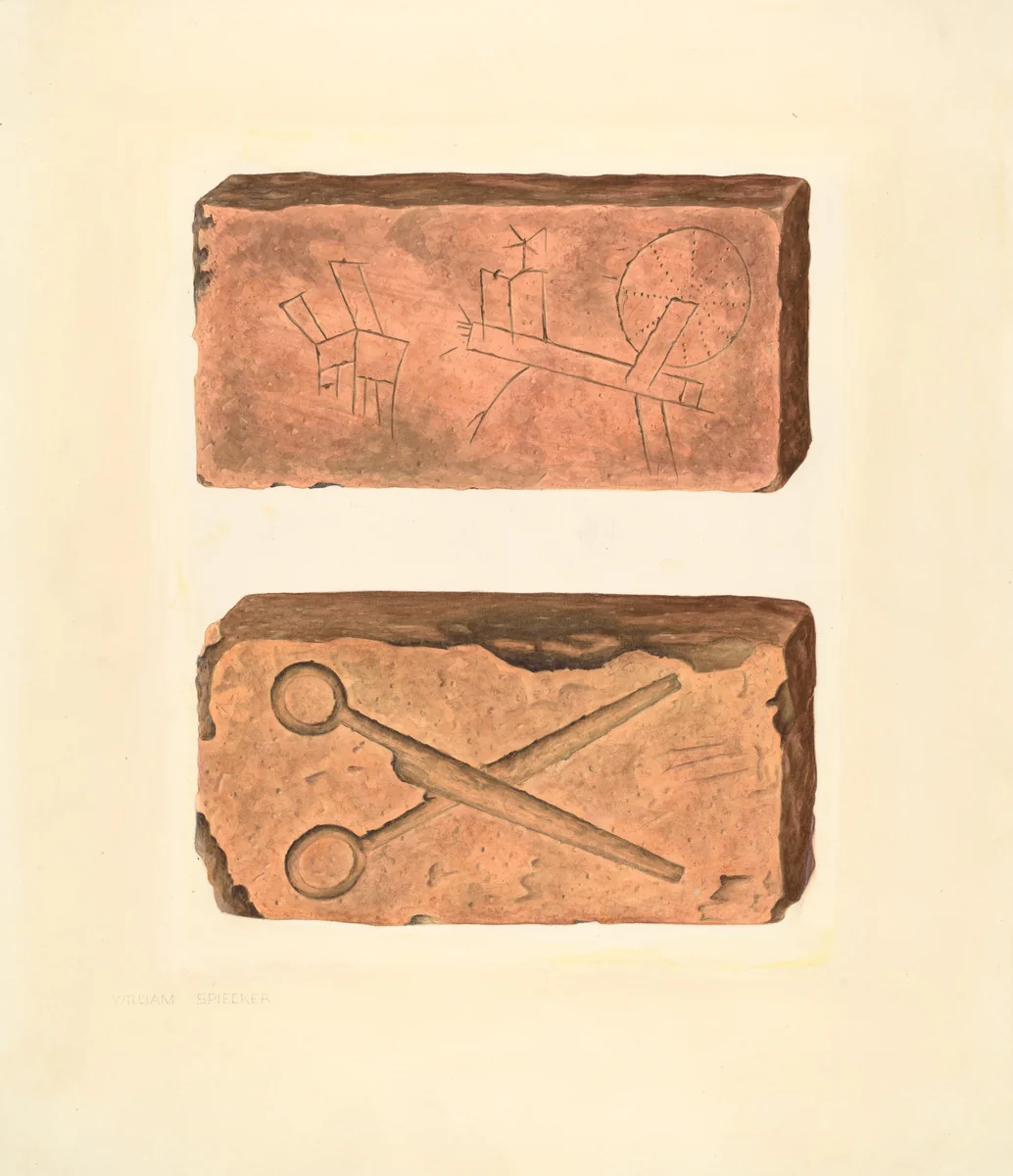 Bishop Hill: Building Bricks by William Spiecker, index of american design, 1938