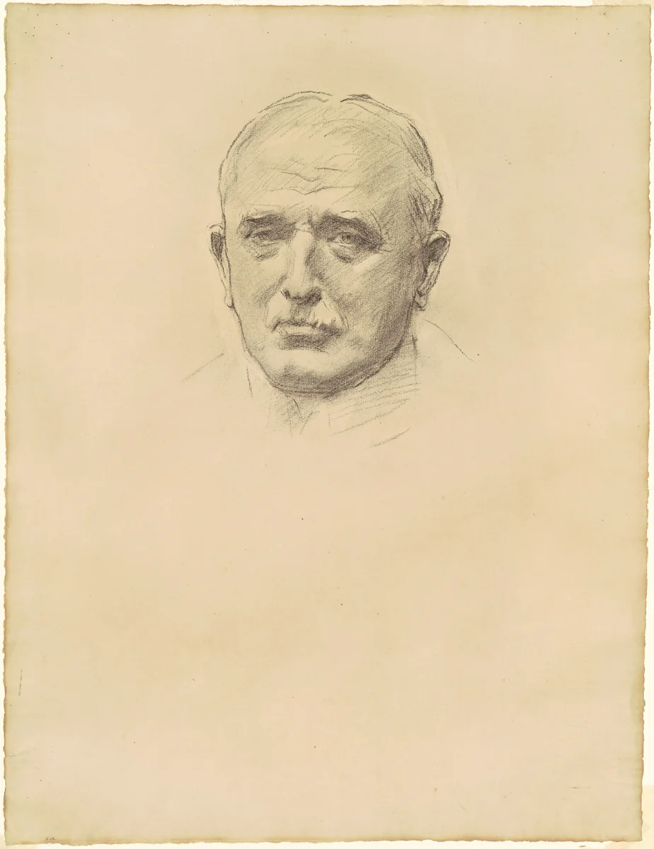 Study of Field Marshal John French for "General Officers of World War I" by John Singer Sargent, drawing, 1920-1922