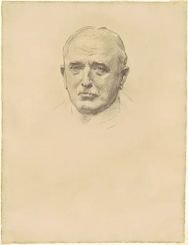 Study of Field Marshal John French for "General Officers of World War I" by John Singer Sargent, drawing, 1920-1922