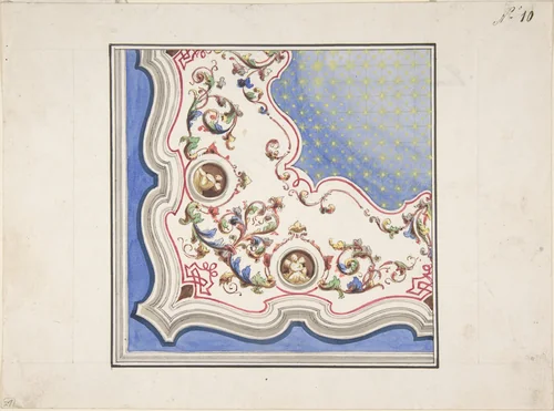 Design for Ceiling Decoration by anonymous, drawing, 1850-1870