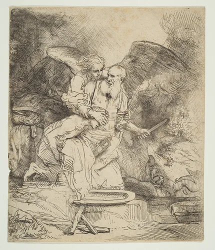 Abraham's Sacrifice by Rembrandt van Rijn, print, 1655