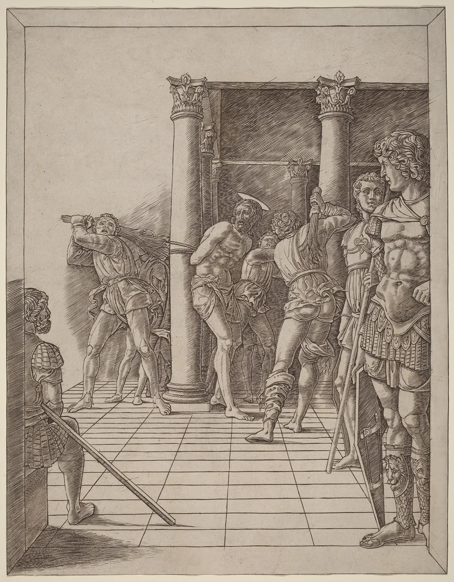 Flagellation of Christ, with the Pavement by Andrea Mantegna, print, 1475-1480