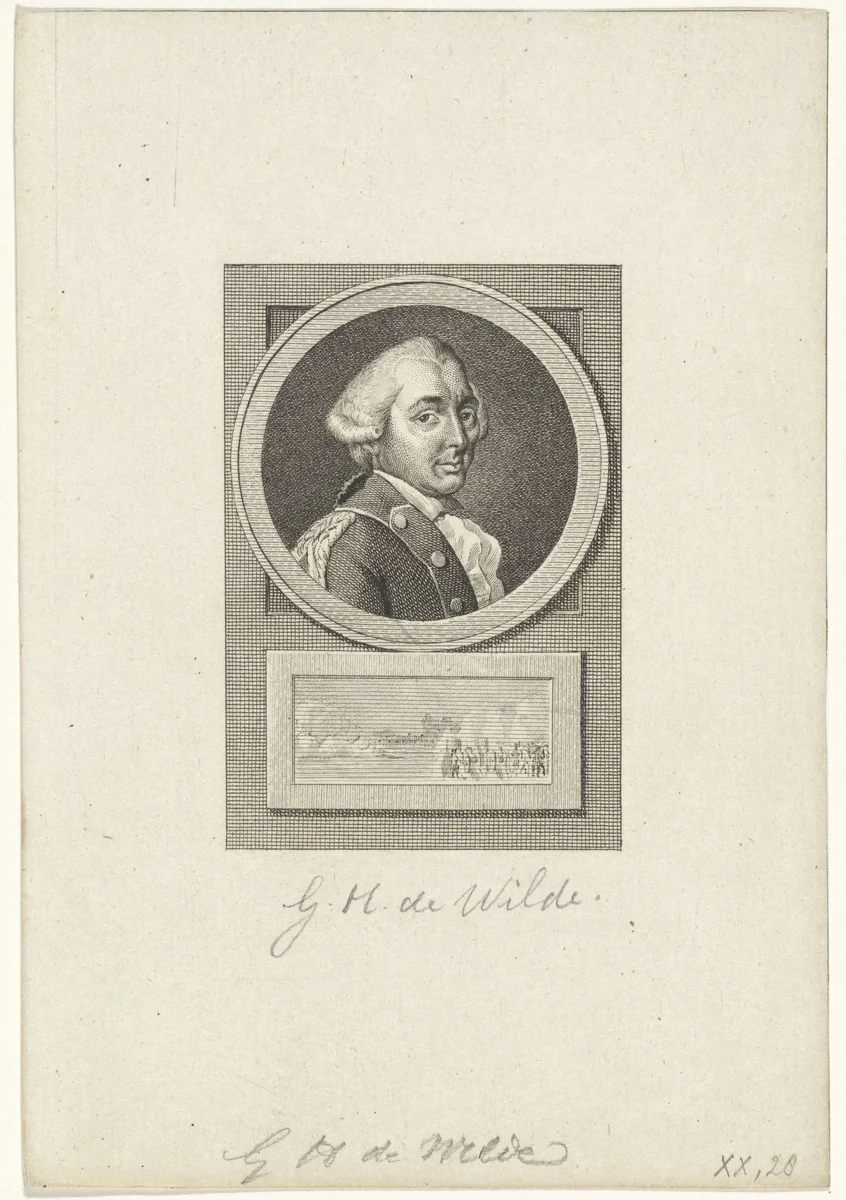 Portret van George Hendrik de Wilde by Reinier Vinkeles, print, 1783-1795