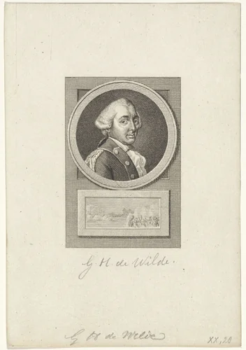 Portret van George Hendrik de Wilde by Reinier Vinkeles, print, 1783-1795