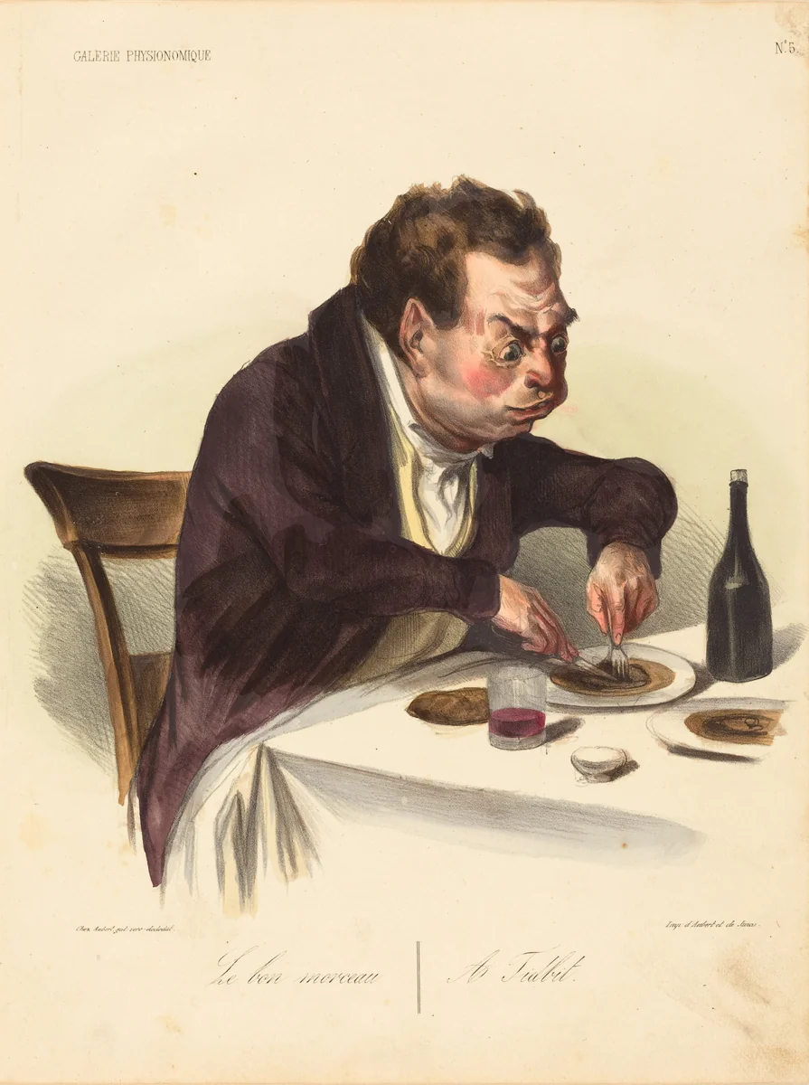 Le bon morceau by Honoré Daumier, print, 1836