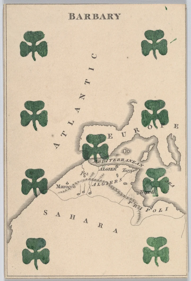 Barbary, from "Court Game of Geography" by William and Henry Rock, print, 1838-1855