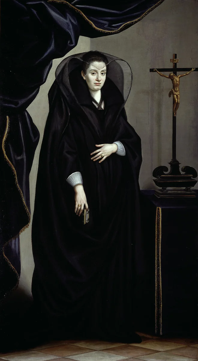 Portrait of a Noblewoman Dressed in Mourning by Jacopo da Empoli, painting, 1595-1605