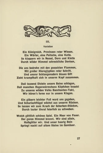 Reclining Figure (The Mad III) (Liegende [Die Irren III]) (headpiece, page 27) from Umbra vitae (Shadow of Life) by Ernst Ludwig Kirchner, illustrated book, 1924