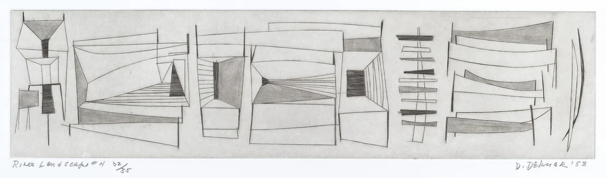 River Landscape No. 4 by Dorothy Dehner, print, 1958