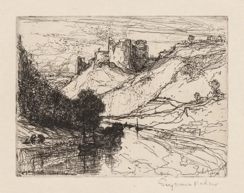 Kilgaren Castle by Francis Seymour-Haden, print, 1864