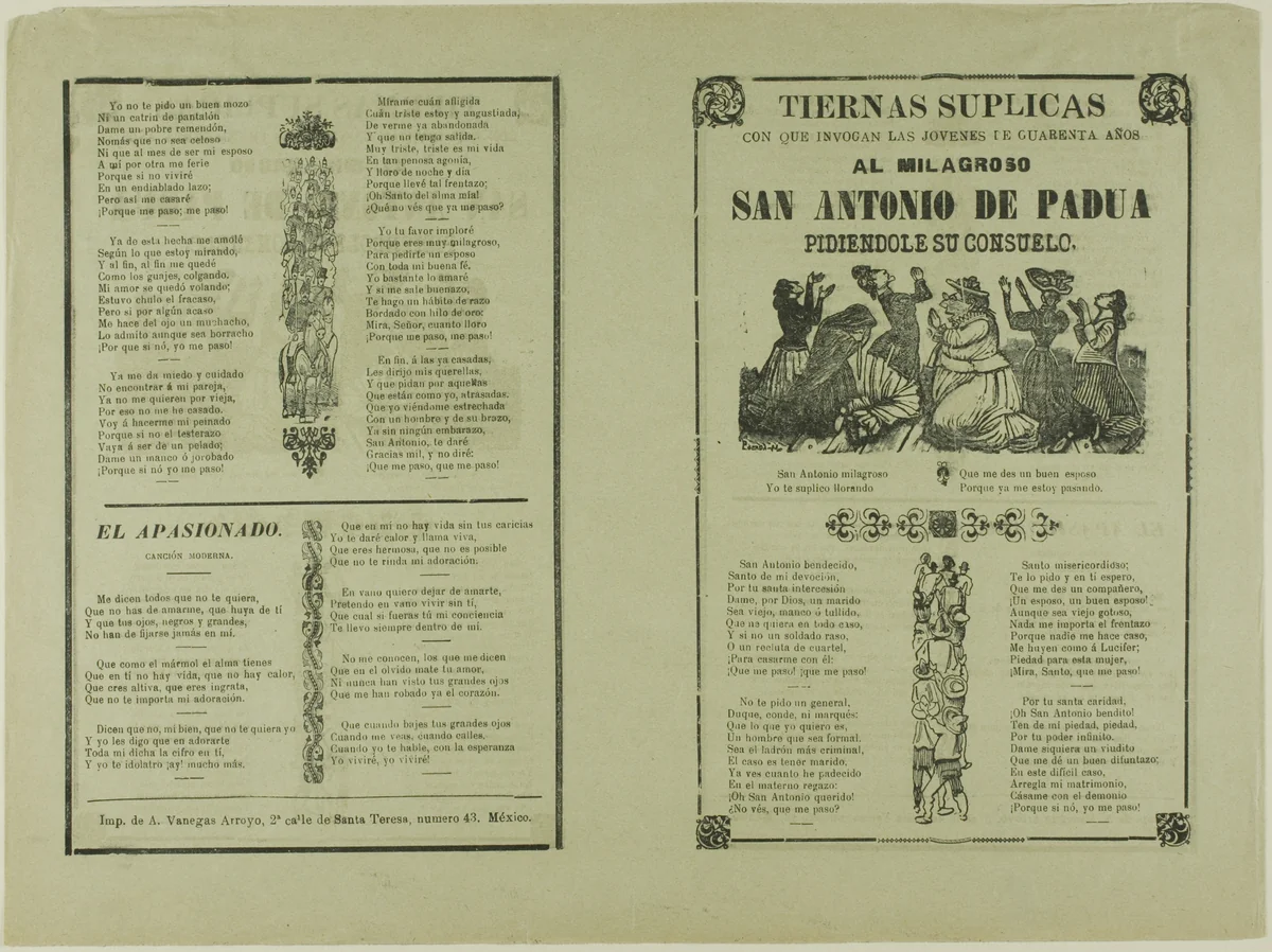 Heartfelt Pleas by José Guadalupe Posada, print, 1890-1899