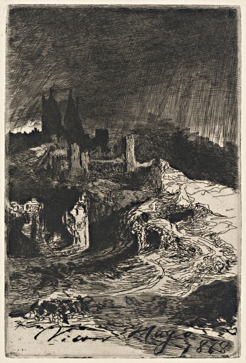 Landscape by Victor Hugo, print, 1868