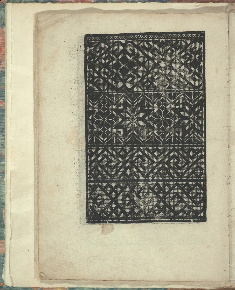 Opera Nova Universali intitulata Corona di racammi, page 13 (verso) by Giovanni Andrea Vavassore, book, 1530